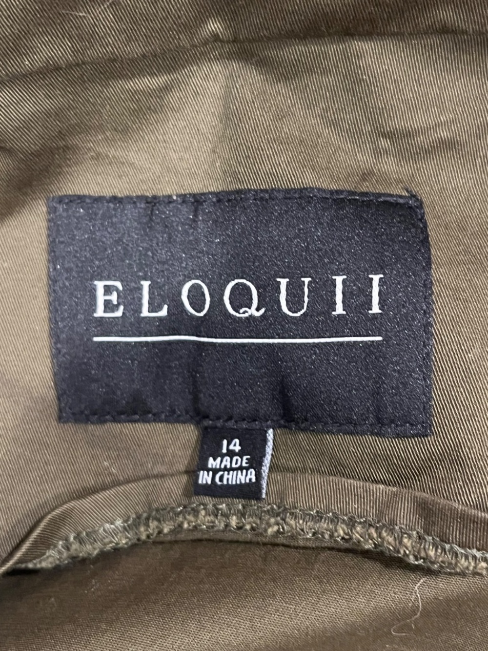 Eloquii Army Green Peplum Belted Blazer Trench Coat 14 - Picture 9 of 11